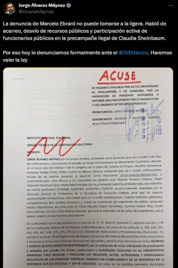 Movimiento Ciudadano denunció a Sheinbaum