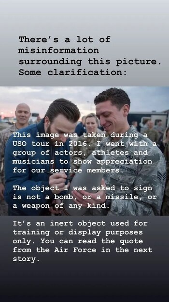 Evans explicó en su Instagram