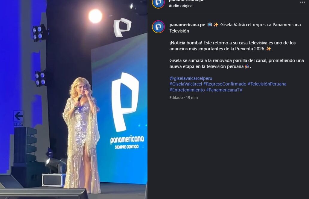 Gisela Valcárcel en su presentación en Panamericana Televisión