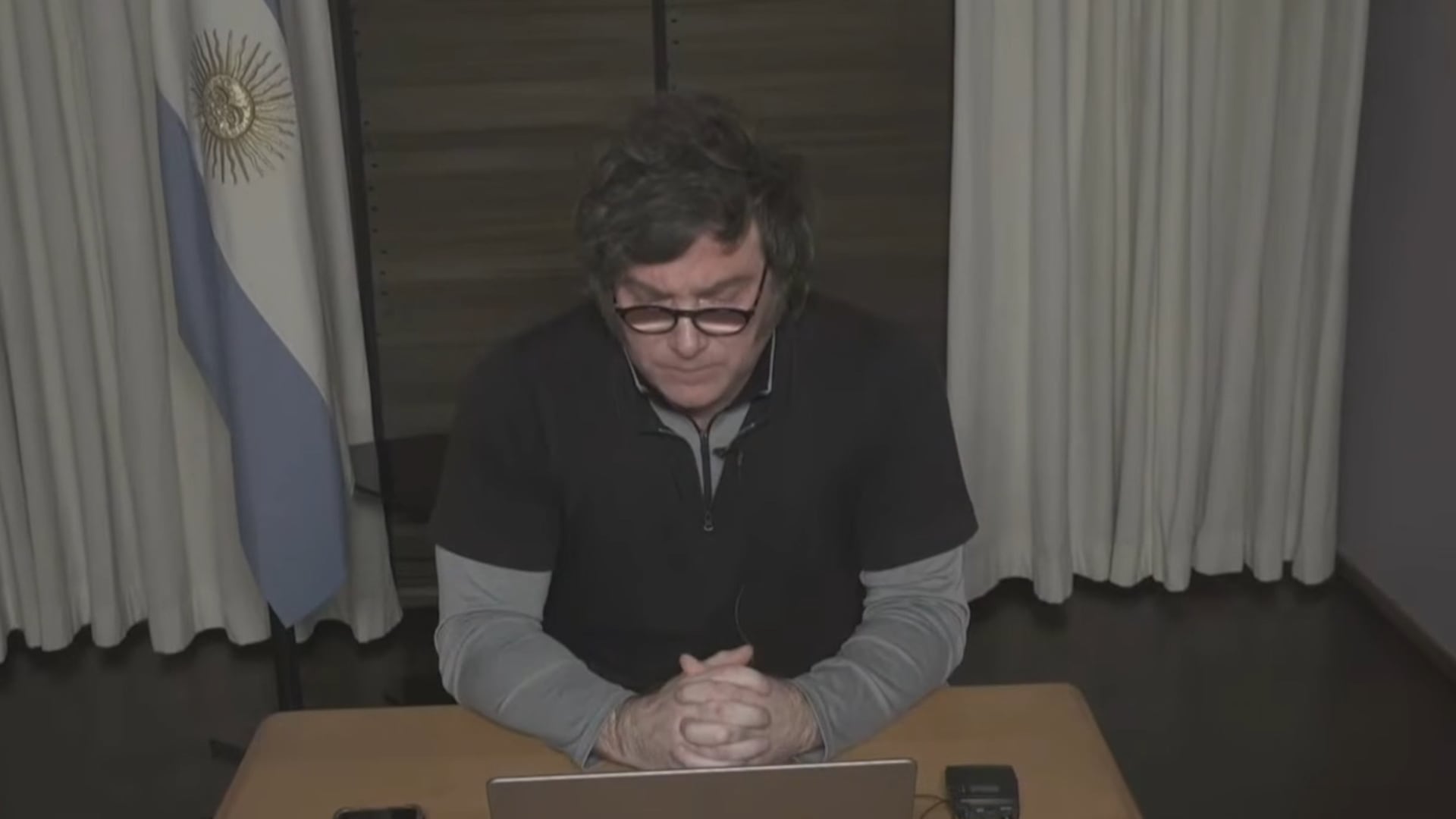 Javier Milei, presidente de la Nación durante su participación en el Coloquio Idea
