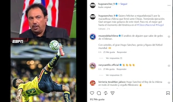 Hugo Sánchez felicita a Borja (IG/ @hugosanchez_9)