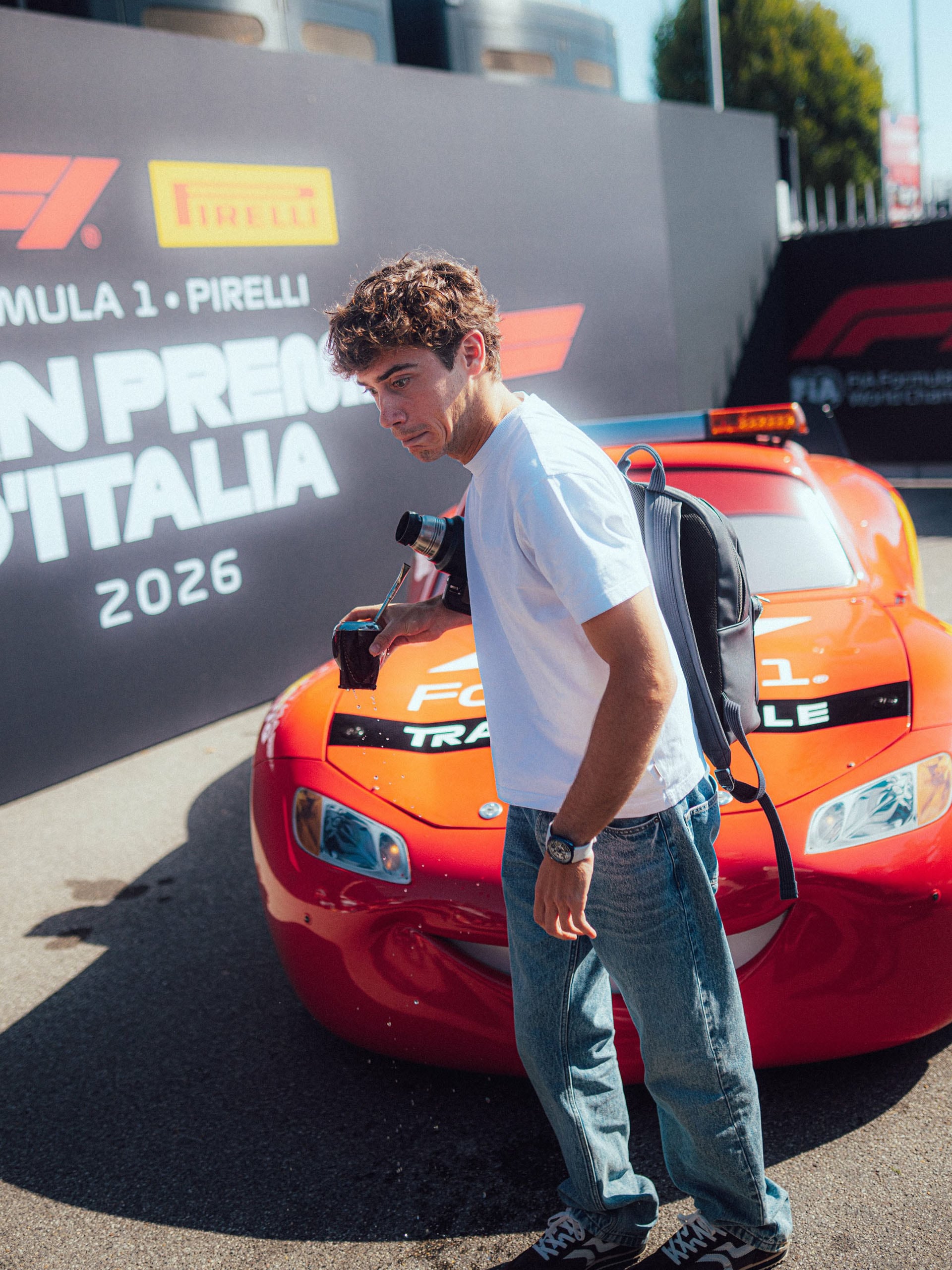 La divertida cara de Franco tras su blooper (Foto: @AlpineF1Team)