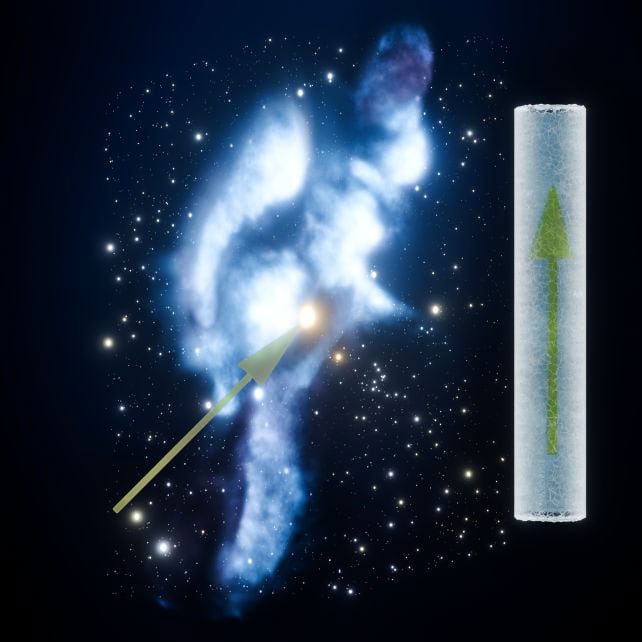 Un diagrama muestra cómo el hierro-60 en el hielo refleja el recorrido de la Tierra por la Nube Interestelar Local/B. . Schröder/HZDR/NASA Goddard/Adler/U Chicago/WesleyanImage
