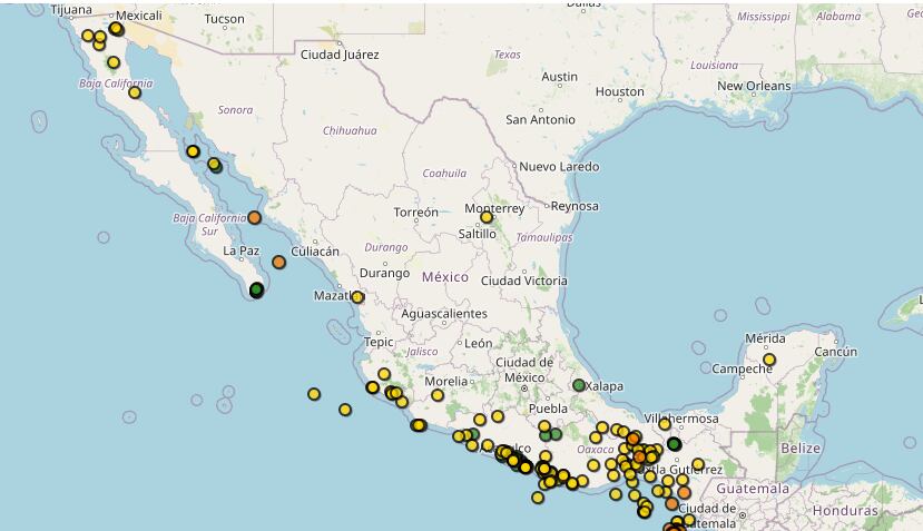 Reporte vespertino de sismos el 16 de mayo. (SSN)