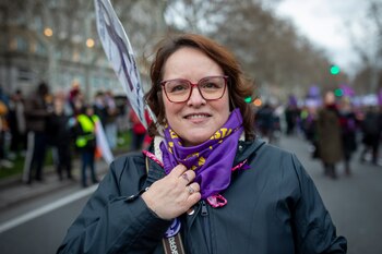 Yolanda en la manifestación del