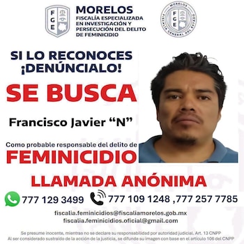 La fotografía del sujeto fue difundida este 16 de septiembre por autoridades de Morelos. Crédito: FGE Morelos
