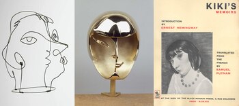 "Kiki de Montparnasse (II)", de Alexander Calder, 1930 (Centro Pompidou); la obra de Pablo Gargallo, 1928 (Reina Sofía), y la tapa de la primera edición censurada de sus "Memorias"