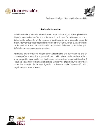Segob dará seguimiento al homicidio y demandas de El Mexe.