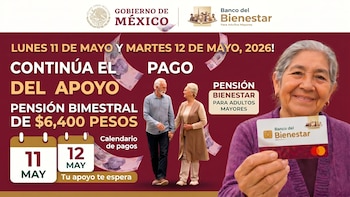Pensión Bienestar 2026: qué adultos mayores cobrarán su pago este lunes 11 y martes 12 de mayo