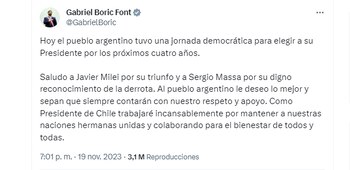 El presidente de Chile, Gabriel