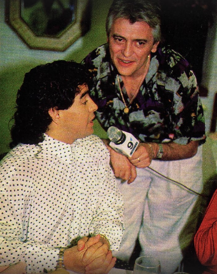 Maradona y Franchi, tras la llegada de Diego al Sevilla