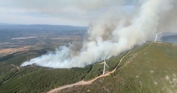 Incendio forestal de Castropodame, León