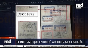 Esta es la imagen del pasaporte de Verónica Alcocer en la que certifica los dos viajes que hizo desde Colombia a Venezuela - crédito captura de pantalla Red+ Noticias