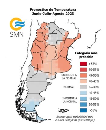 Pronóstico climático del SMN para trimestre junio-julio-agosto 2023