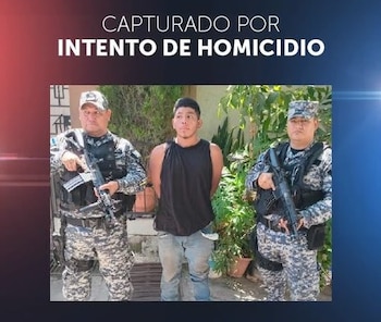 La PNC reportó la captura de Bryan Mauricio Pérez Nerio por intento de homicidio en el cantón San Antonio Abad, San Salvador Centro. (Foto cortesía Policía Nacional Civil de El Salvador)