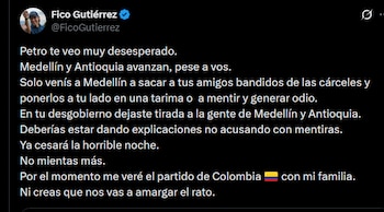 Federico Gutiérrez - crédito @FicoGutierrez/X