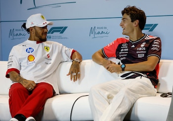 George Russell y Lewis Hamilton