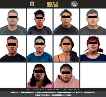 Las 10 personas procesadas
(FGJEM)