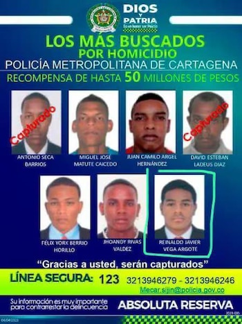Cartel de los más buscados