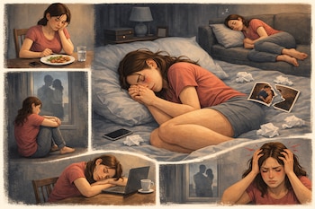 Insomnio, fatiga, cefaleas y molestias digestivas aparecen como respuestas al estrés emocional, incluso con el llamado síndrome de corazón roto - crédito Imagen Ilustrativa Infobae