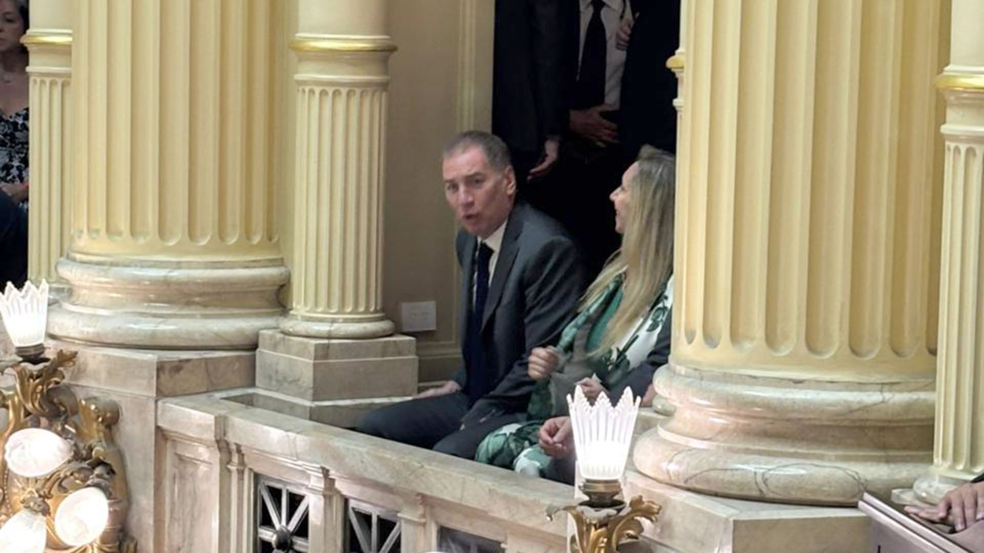 Karina Milei y Diego Santilli en el Senado