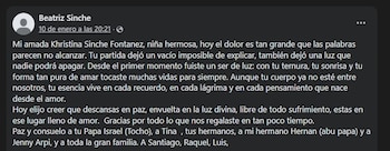 Los familiares de la joven