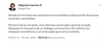 En Twitter, las reacciones, ante