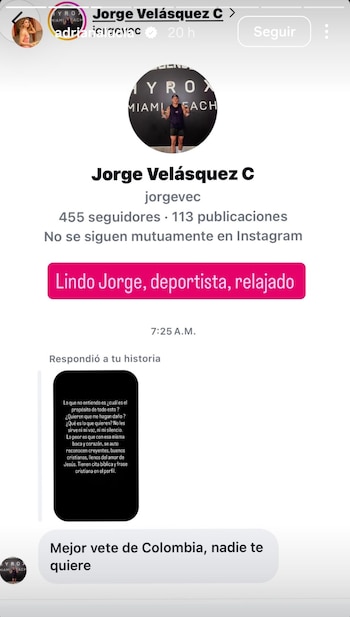 Algunos le pidieron que se fuera del país - crédito @adrianalucia/Instagram