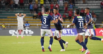 Luis Fernando Muriel celebrando su anotación ante América de Cali - crédito Junior de Barranquilla