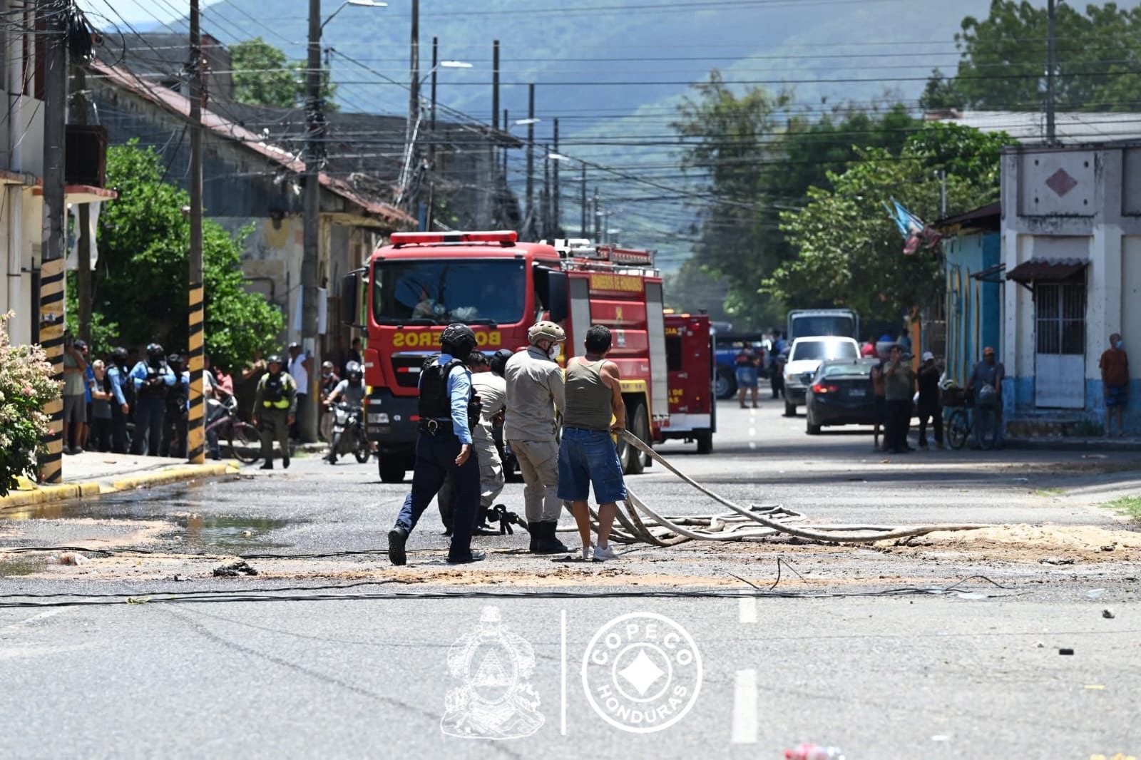 Equipos de emergencia y cuerpos de seguridad evitaron la propagación del incendio mediante una rápida coordinación y delimitación del área afectada. (Foto: COPECO)