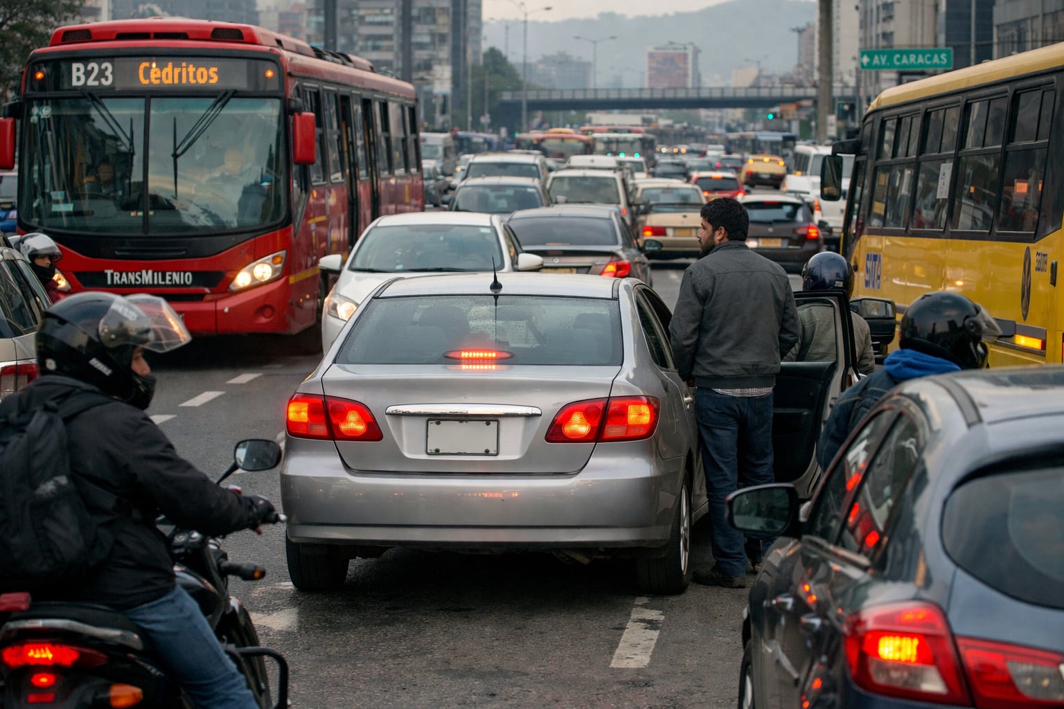 Una protesta en el centro de Bogotá interrumpió la operación de TransMilenio en la troncal Caracas desde la mañana del jueves 9 de julio - crédito imagen Ilustrativa Infobae