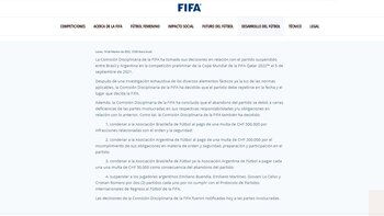 El comunicado de FIFA sobre
