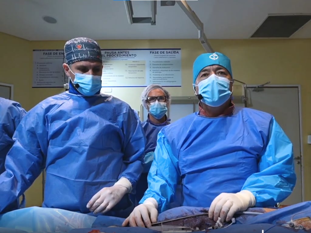 El implante de la válvula Harmony se realizó por vía percutánea, mediante cateterismo (Hospital Austral)