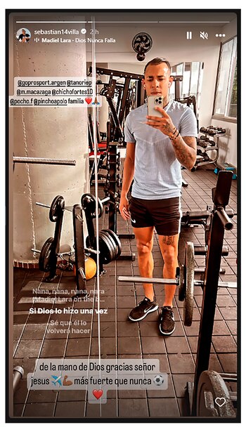 Villa suele mostrarse entrenando (@sebastian14villa)