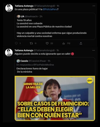 Mensaje de Tatiana Astengo.