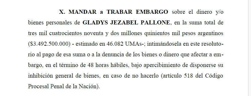 El megaembargo para Pallone: $3492 millones