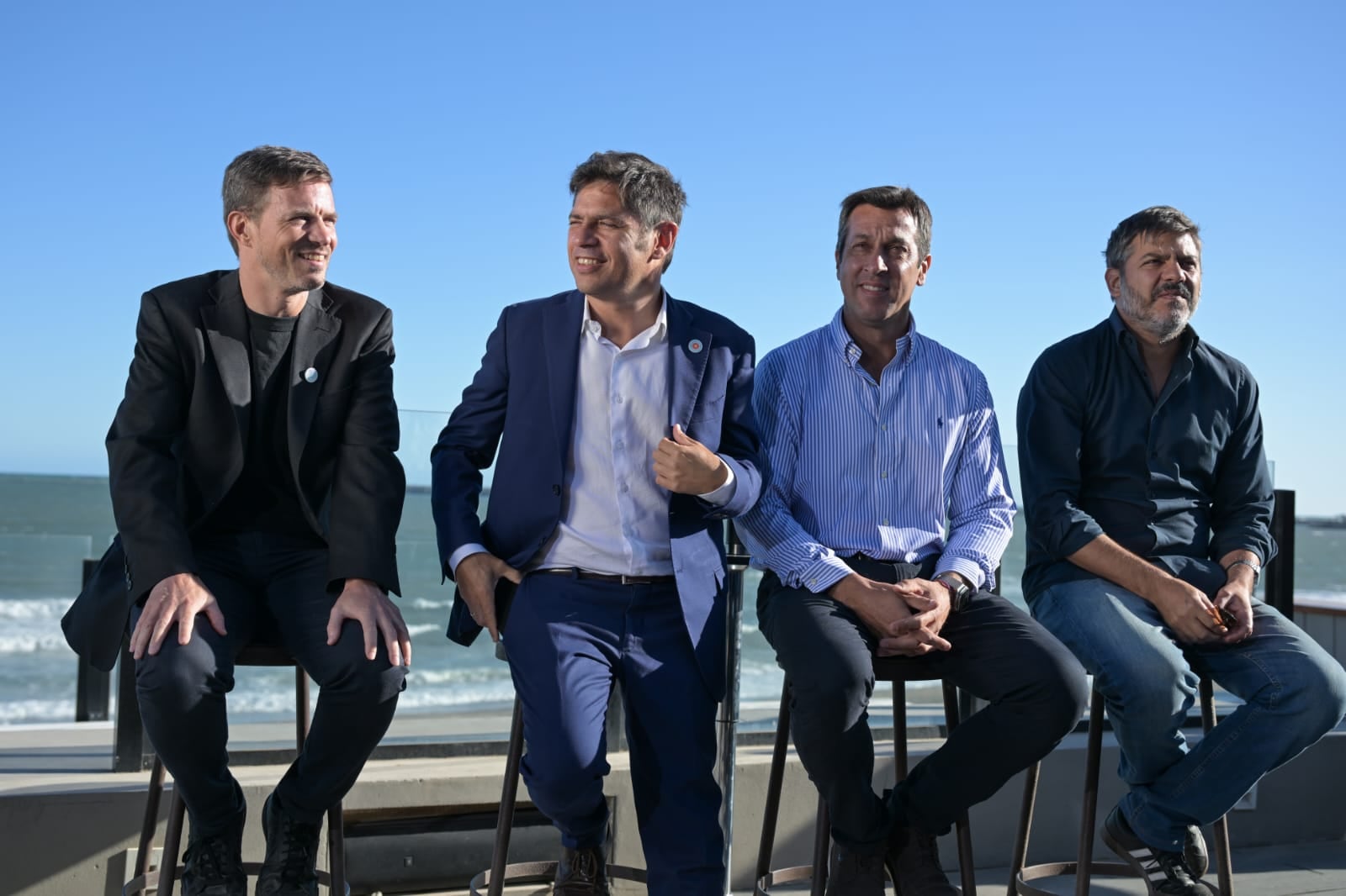 El gobernador bonaerense durante el acto en Quequen, donde apuntó con dureza contra Javier Milei