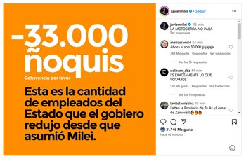 Milei celebró el recorte en