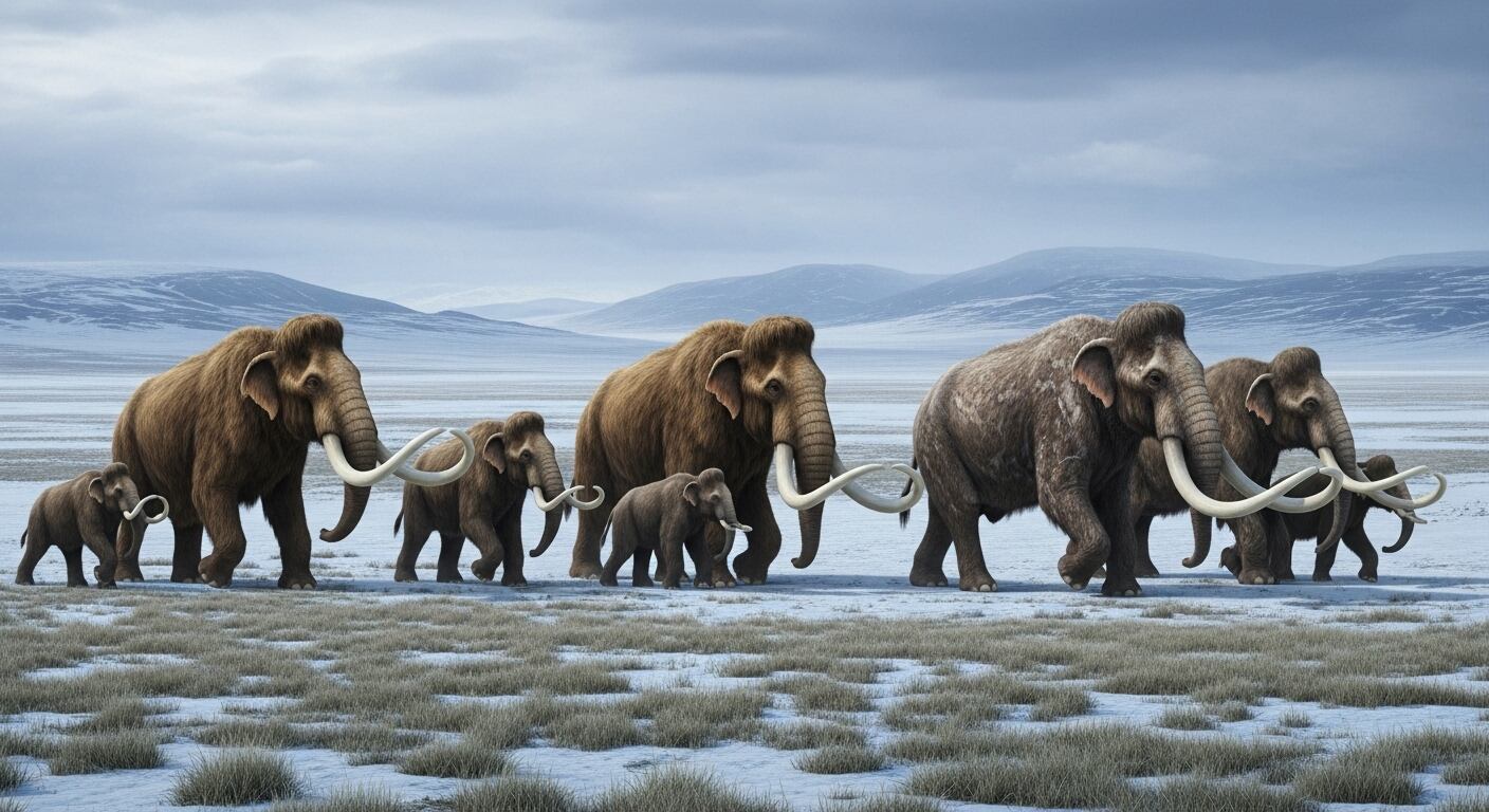 La dieta del mamut lanudo se basaba en gramíneas y plantas de tundra, propias de ambientes glaciares - (Imagen Ilustrativa Infobae)
