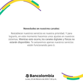 Bancolombia Informó que desde las