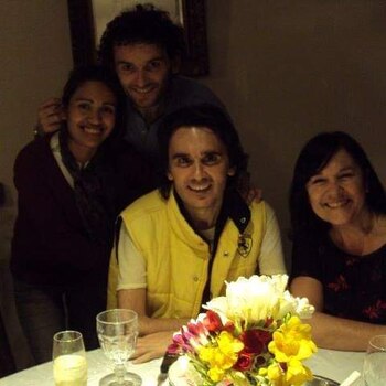 Sabino con su madre y