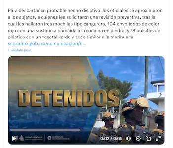 Parte de lo informado por
