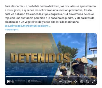 Parte de lo informado por