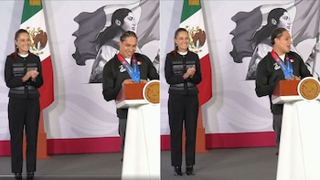 El clavadista olímpico Osmar Olvera se pone nervioso frente a Sheinbaum: así fue el momento