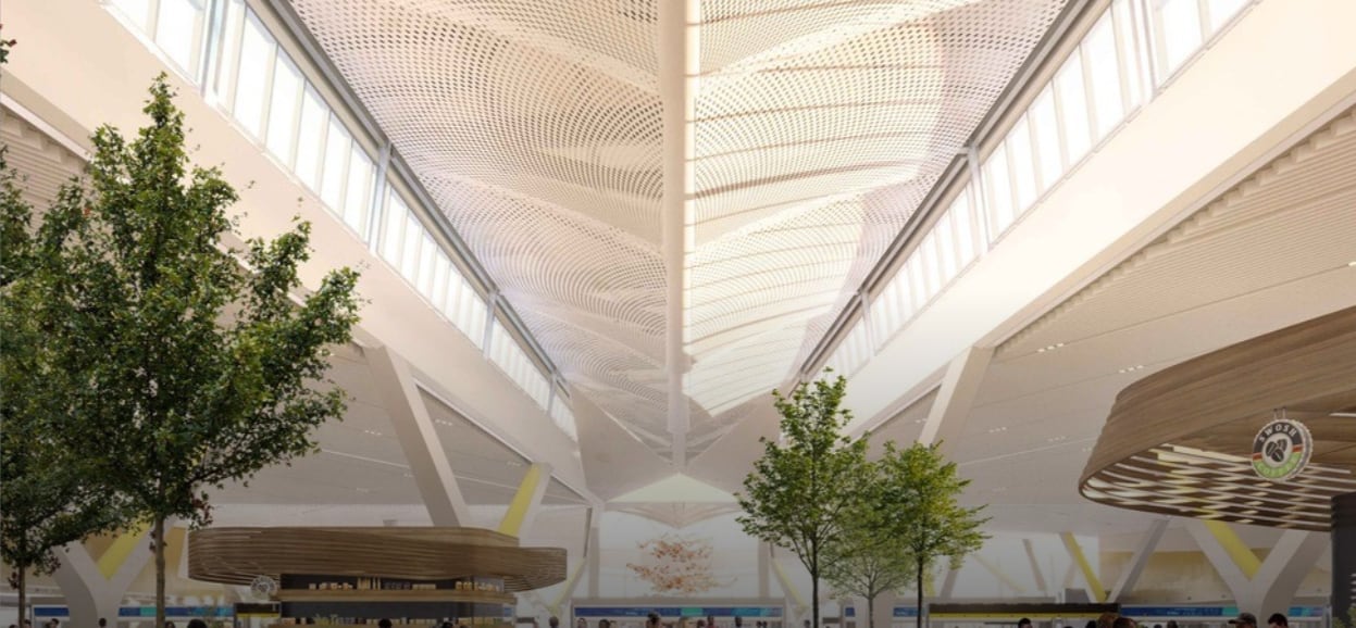 Las nuevas instalaciones contarán con amplios espacios públicos con luz natural, incluyendo vestíbulos de registro luminosos y ventilados, zonas de llegada acogedoras, un espacio verde interior y servicios para familias. Foto: portauthoritybuilds