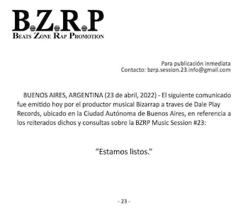 El comunicado con el que