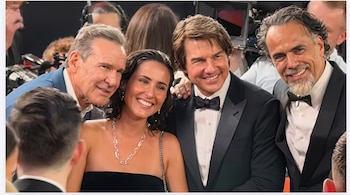 Tom Cruise posó junto a Alan Tacher y su hija Hannah durante la alfombra roja de la cinta Digger en Londres.