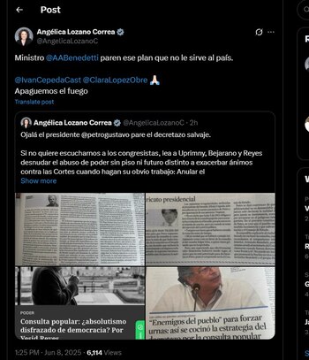 Angélica Lozano también se dirigió