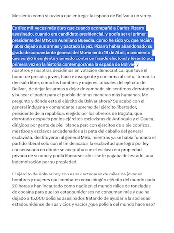 Gustavo Petro revalidó lucha del M-19