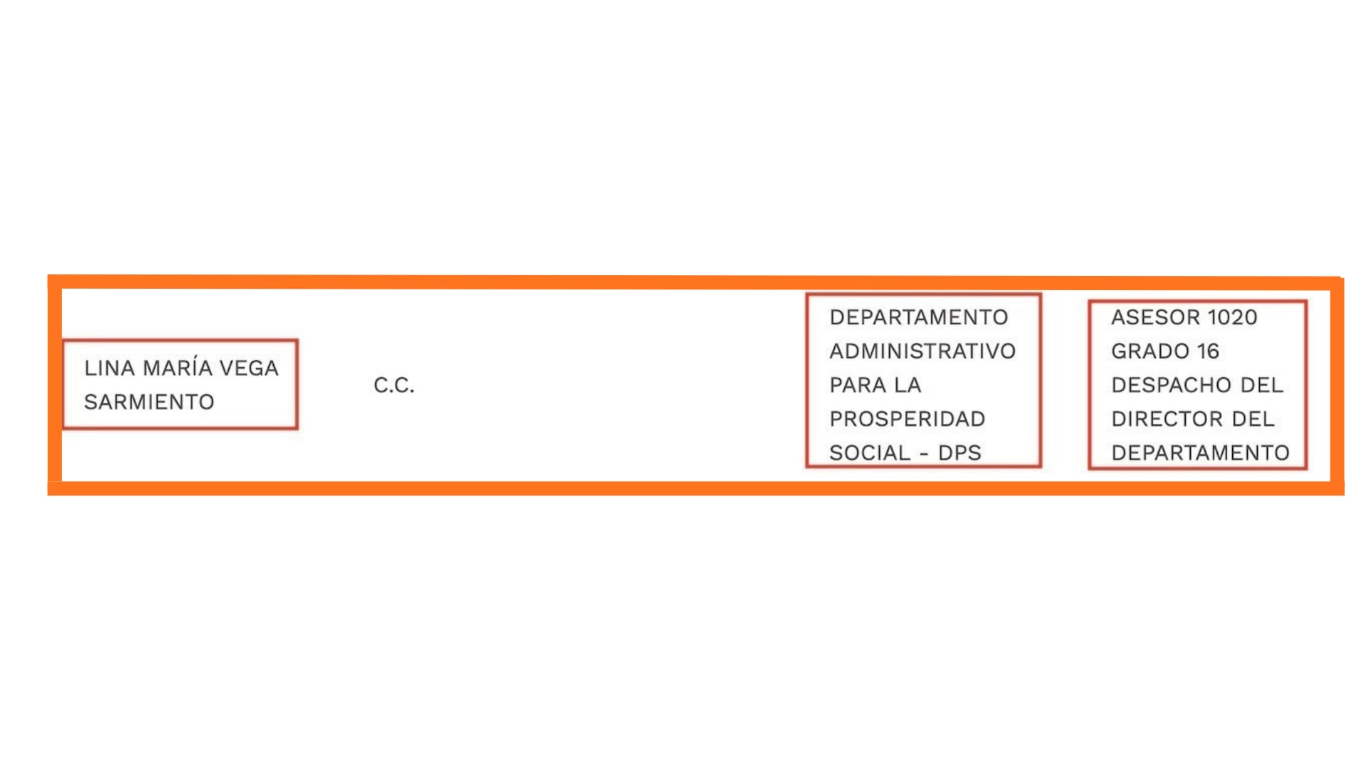La hoja de vida de la exfuncionaria ya está publicada en la página del Dapre - crédito Dapre